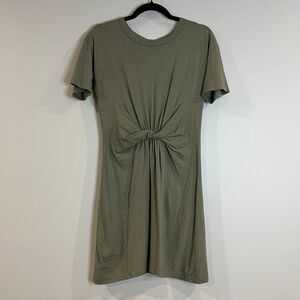 Aerie Green Twist Front T-Shirt Dress 100% Cotton Oversized size XS